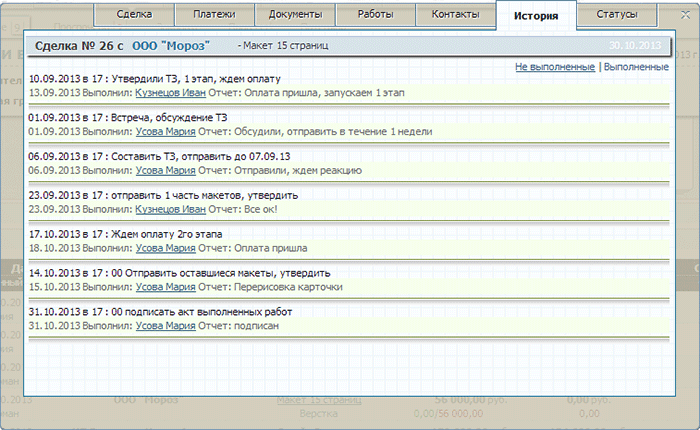 История взаимодействия История взаимодействия